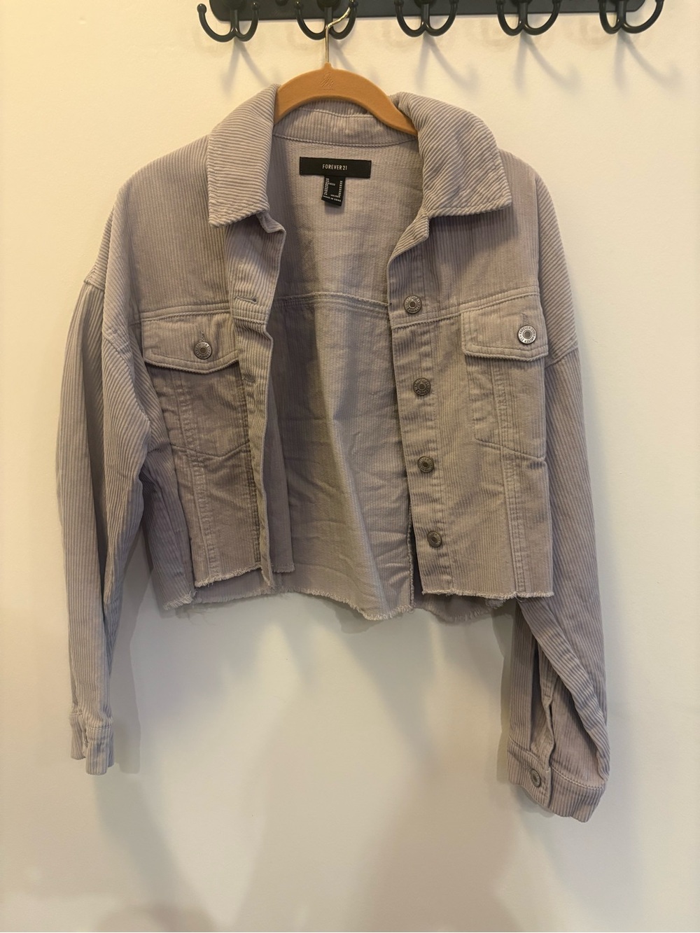 Cropped Corduroy Jacket - Lavender Taupe